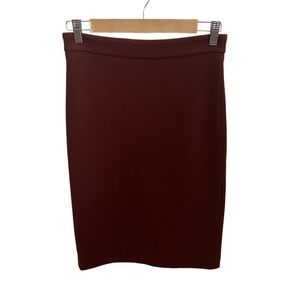 Ann Taylor Burgundy Pencil Skirt